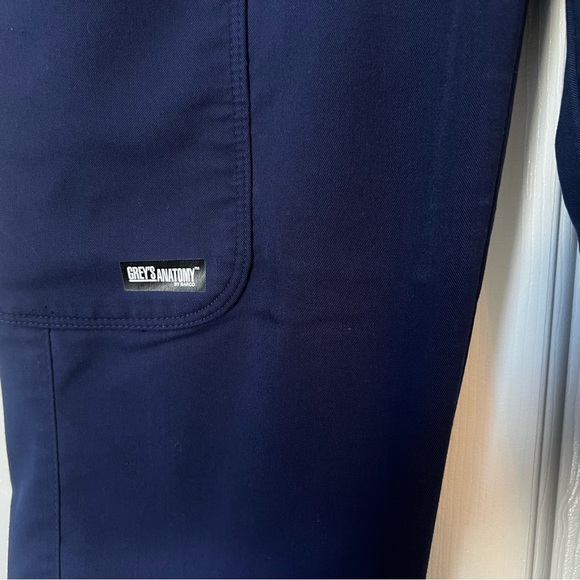 Greys Anatomy Signature Scrub Pants by Barco Womens Small Navy Blue Drawstring - Picture 3 of 12